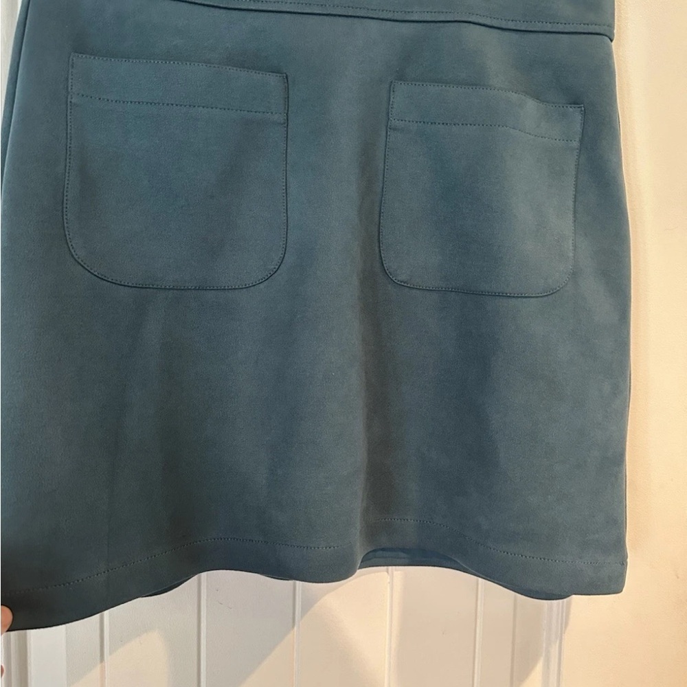 LOFT Blue Mini Suede skirt with Pockets